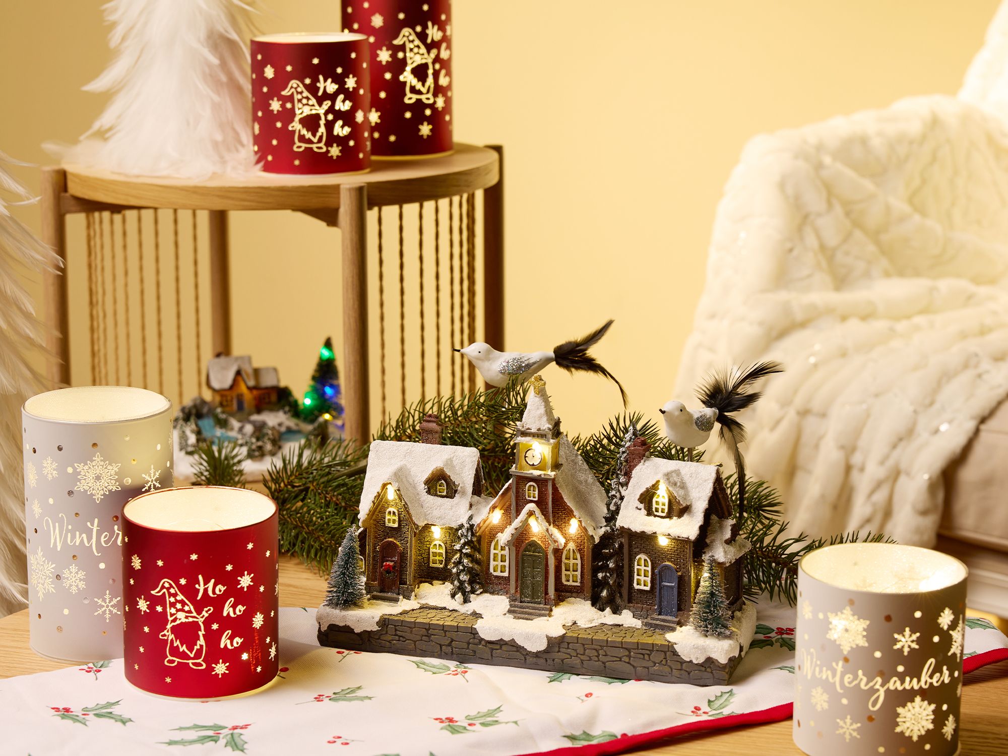 Weihnachtsdekoration im Wohnzimmer