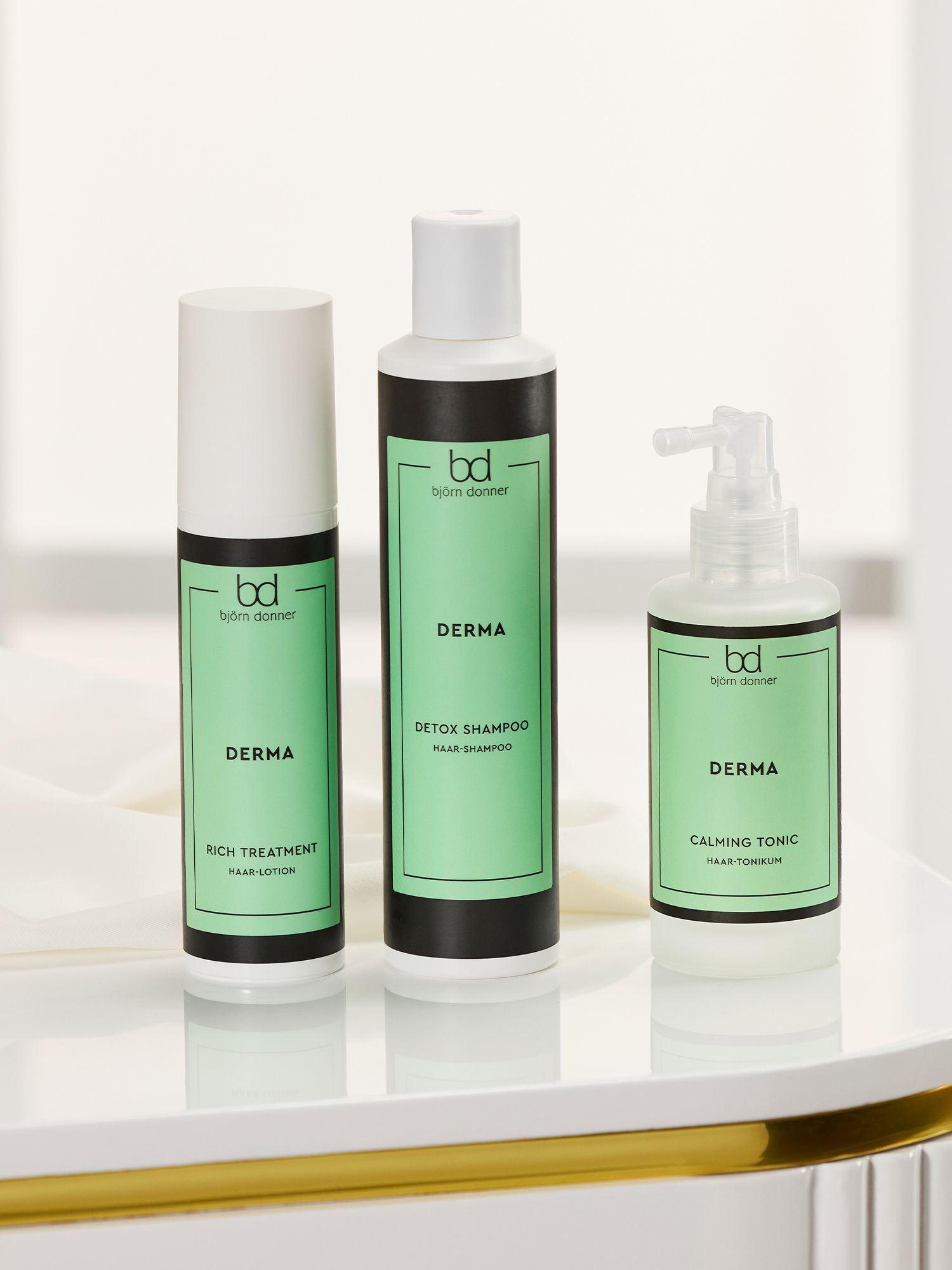 Björn Donner – Ausgewählte Produkte aus der Haarpflegelinie Derma