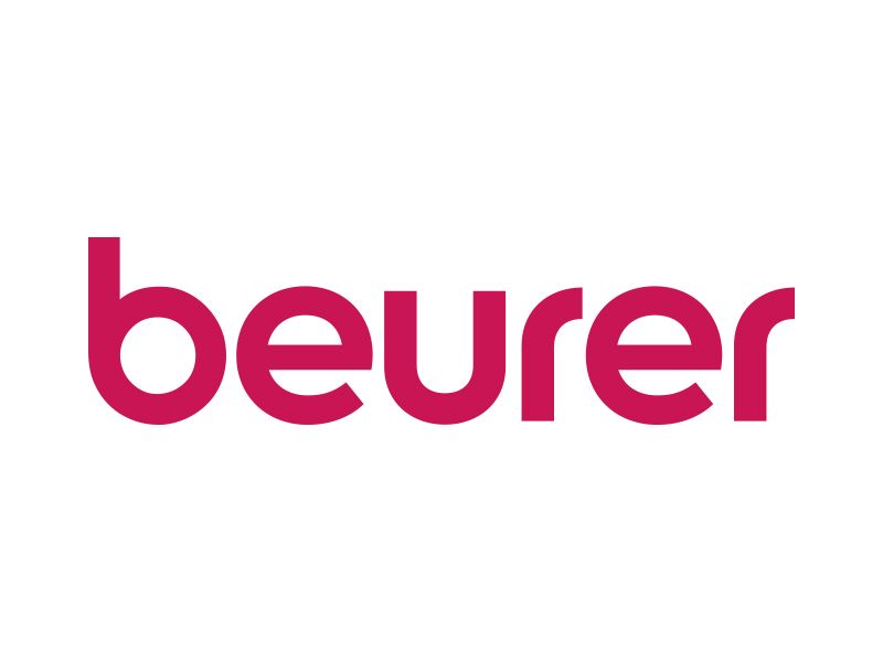 Das Logo der Marke 'beurer' in roter Schrift auf weißem Hintergrund